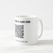 Uw QR-code en tekst mok voorbeeld (Voorkant rechts)