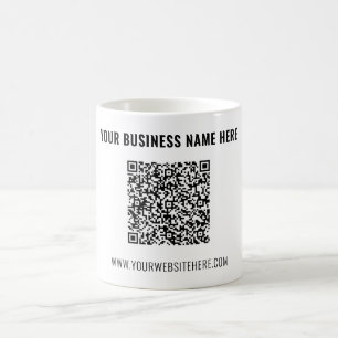 Uw QR-code en tekst mok voorbeeld
