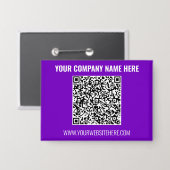 Uw QR-code en tekst Zakelijke promotieknop Button (Voorkant / Achterkant)