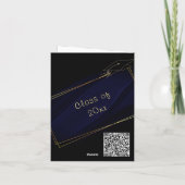 Uw QR-code Gold Navy Blue Afstuderen Uitnodiging (Achterkant)