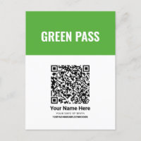 Uw QR Code Green Vaccine Certificate Pass Card