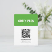 Uw QR Code Green Vaccine Certificate Pass Card Briefkaart (Staand voorkant)