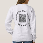 Uw QR Code Info Aangepaste Tekst Sweatshirt Sjablo (Achterkant)