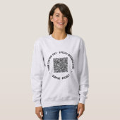 Uw QR Code Info Aangepaste Tekst Sweatshirt Sjablo (Voorkant volledig)