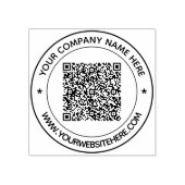 Uw QR-code Info Bedrijfsnaam Ronde Rubber Stamp Rubberstempel (Afrduk)