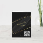 Uw QR Code Info Gold Black Afstuderen Uitnodiging (Achterkant)