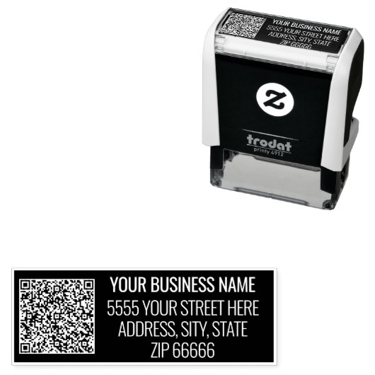 Uw QR-code Info Naam Adres Aangepaste stempel (In situ)