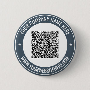 Uw QR-code info naam website promotieknop Ronde Button 5,7 Cm