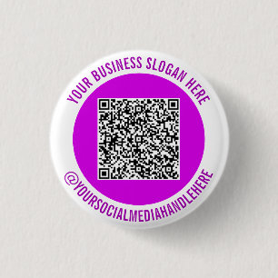 Uw QR-code info sociale media promotieknop Ronde Button 3,2 Cm