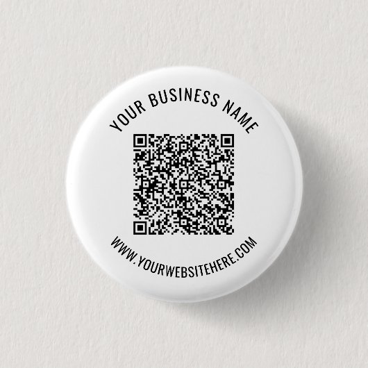 Uw QR Code Info Tekst Business Promotion Button (Voorkant)