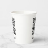 Uw QR code info tekst papier kopjes - kies kleuren Papieren Bekers (Links)