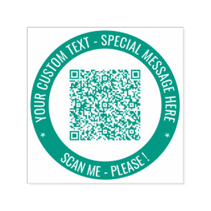 Uw QR-code kleur rond stempel voorbeeld
