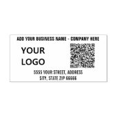 Uw QR-code Logo Aangepaste tekst Adres Rubber Stam Rubberstempel (Afrduk)
