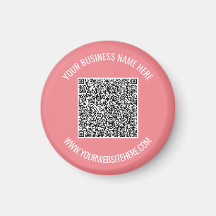 Uw QR-code magneetvoorbeeld met aangepaste tekst Magneet