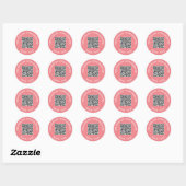Uw QR-code met aangepaste tekst Sticker Sjabloon (Vel)