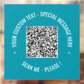 Uw QR-code met eigen tekst en kleuren vensterstick Raamsticker (Vel 2)