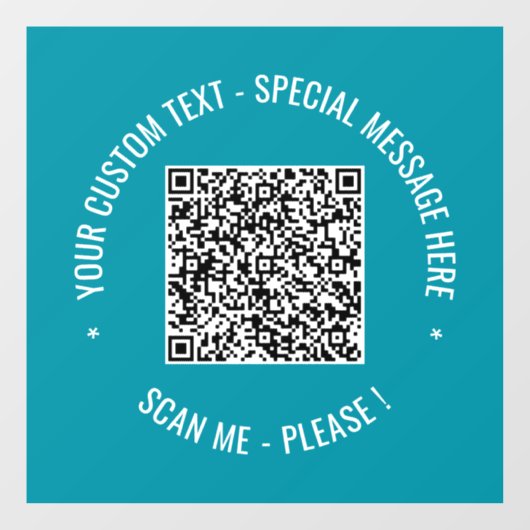 Uw QR-code met eigen tekst en kleuren vensterstick Raamsticker (Vel)