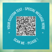 Uw QR-code met eigen tekst en kleuren vensterstick Raamsticker (Vel 3)