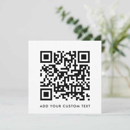 Uw QR-code | Modern minimalistisch vierkant Kaart (Staand voorkant)