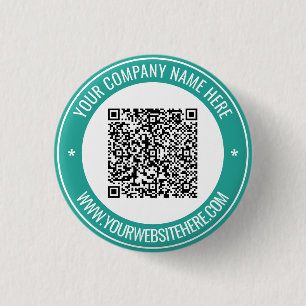 Uw QR-code naam website promotieknop Ronde Button 3,2 Cm