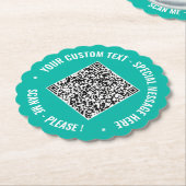 Uw QR Code Paper Onderzetter Aangepaste tekst en k (Gekanteld)