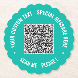 Uw QR Code Paper Onderzetter Aangepaste tekst en k