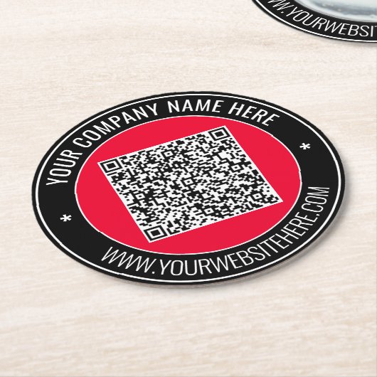 Uw QR Code Paper Onderzetter Aangepaste tekst en k (Gebogen)