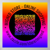 Uw QR-code Posters Voorbeeld met aangepaste tekst (Voorkant)