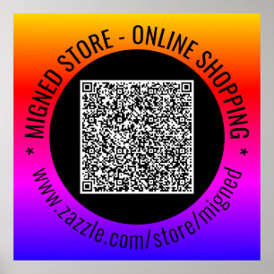 Uw QR-code Posters Voorbeeld met aangepaste tekst