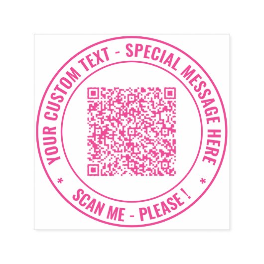 Uw QR-code ronde stempel Sjabloon met aangepaste t (Design)