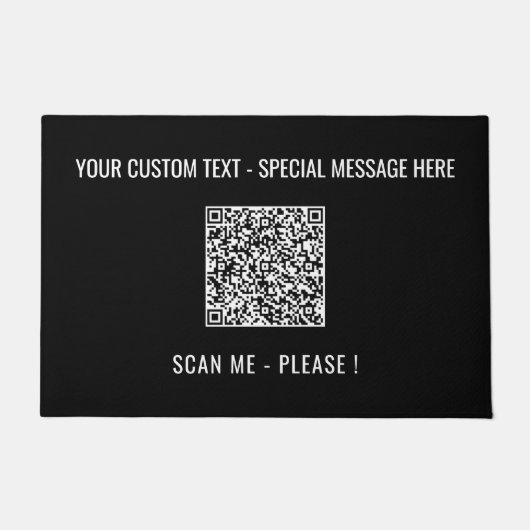 Uw QR Code Scan Aangepaste Tekst en Kleuren Deurma Deurmat (Voorkant)