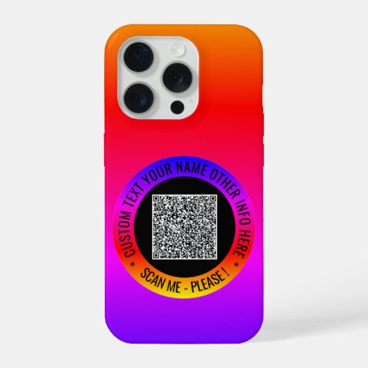 Uw QR-code scan aangepaste tekst iPhone hoesje cad iPhone 15 Pro Hoesje (Achterkant)