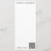 Uw QR-code scan aangepaste tekst menu voorbeeld (Voorkant)