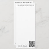 Uw QR-code scan aangepaste tekst menu voorbeeld (Voorkant / Achterkant)