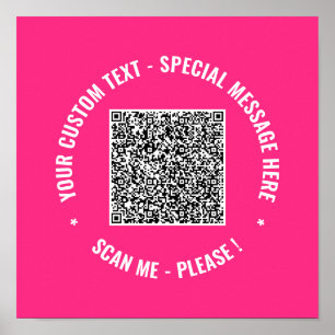 Uw QR Code Scan Aangepaste Tekst Poster Kies Kleur