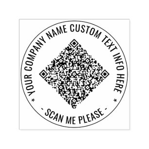 Uw QR-code scan aangepaste tekst ronde stempel voo