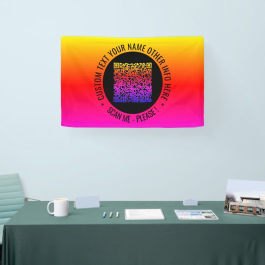 Uw QR Code Scan Banner Sjabloon met aangepaste tek (Beurs)