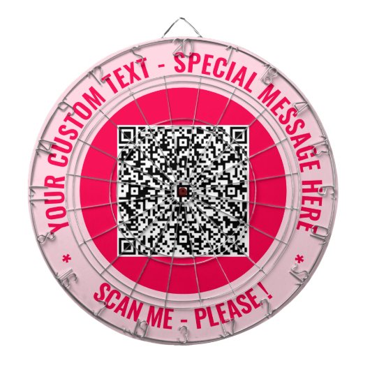 Uw QR Code Scan Dart Board Aangepaste Tekst en Kle Dartbord (Voorkant)