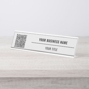 Uw QR-code Scan Desk Naam Bord Aangepaste kleuren Bureau Naambordje