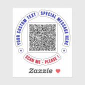 Uw QR Code Scan en aangepaste tekst Sticker Sjablo (Vel)