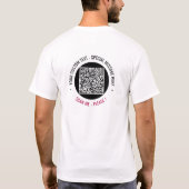 Uw QR Code Scan en Custom Text T-Shirt (Achterkant)
