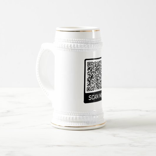 Uw QR Code Scan Info Aangepaste Bier Stein Sjabloo Bierpul (Voorkant links)