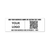 Uw QR Code Scan Info Aangepaste tekst en Logo stem Zelfinktende Stempel (Design)