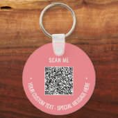 Uw QR Code Scan Info Aangepaste tekstkleuren Sleut Sleutelhanger (Voorkant)