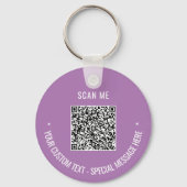 Uw QR Code Scan Info Aangepaste tekstkleuren Sleut Sleutelhanger (Achterkant)