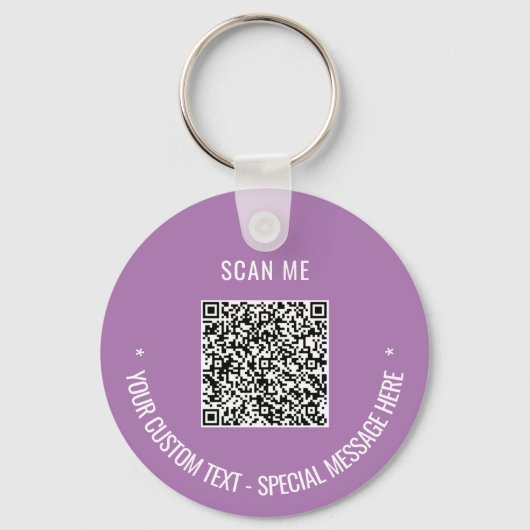 Uw QR Code Scan Info Aangepaste tekstkleuren Sleut Sleutelhanger (Achterkant)