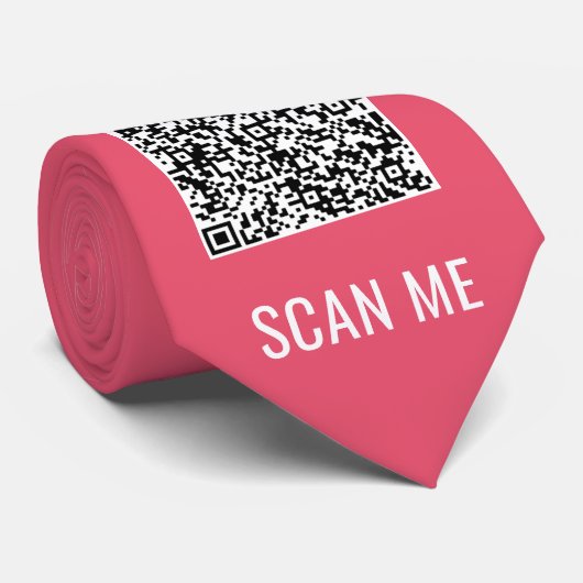 Uw QR Code Scan Info Aangepaste tekstkleuren Strop Stropdas (Opgerold)