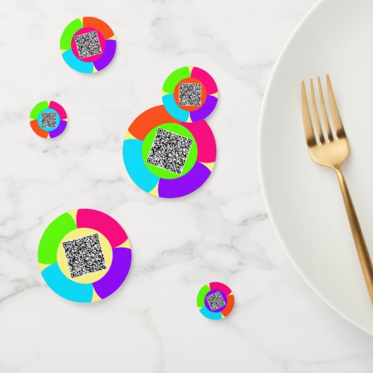 Uw QR Code Scan Info Confetti met aangepaste kleur (Groep)