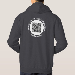 Uw QR Code Scan Info Custom Text Hoodie