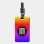Uw QR Code Scan Info en Aangepaste Tekst Bagagelab Bagagelabel (Voorkant verticaal)